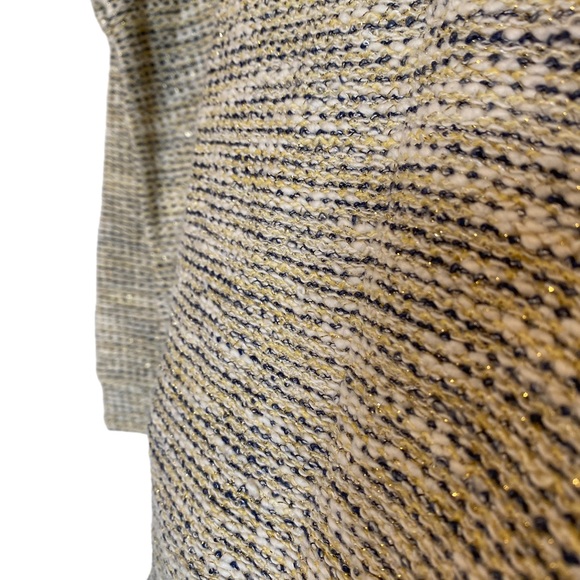 A.P.C. Rue Madame Paris Tweed Sweater Dress White/Blue/Sparkle Womens M - Picture 6 of 7